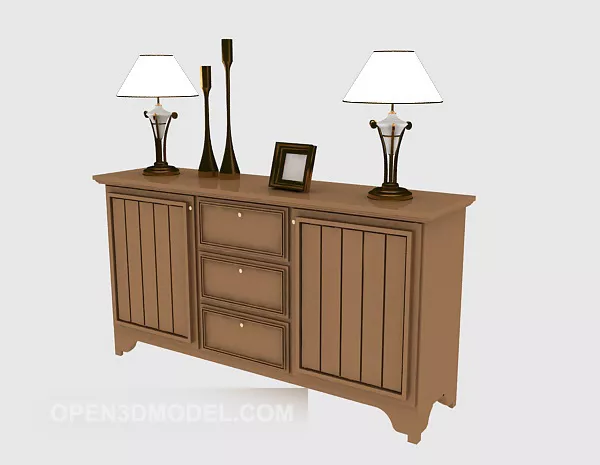 European Style Wooden Console Cabinet 3d model European Style Wooden Console Cabinet 3d model