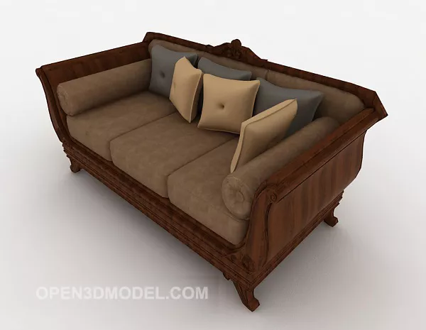 Wooden Multi Seaters Sofa Design 3d model Wooden Multi Seaters Sofa Design 3d model