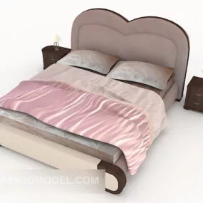 European System Simple Double Bed 3d model
