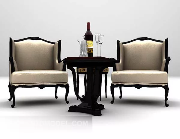 Classic European Table And Chair 3d model Classic European Table And Chair 3d model