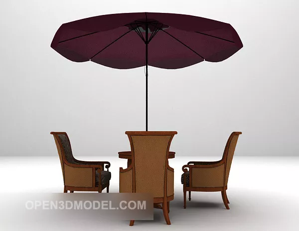 European Table And Chair Combination 3d model European Table And Chair Combination 3d model