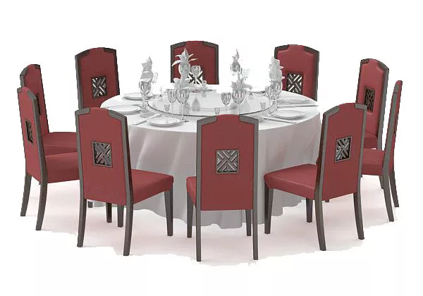 European Round Dinning Table Chair 3d model European Round Dinning Table Chair 3d model