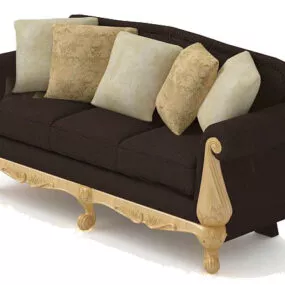 European Three-person Vintage Sofa Furniture 3d model