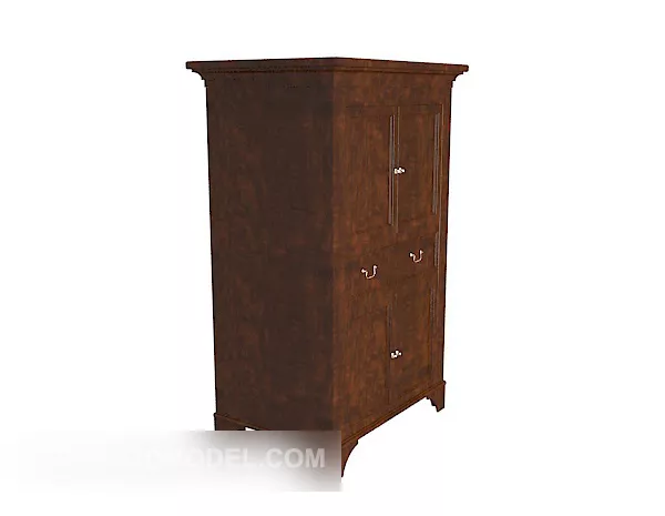 High Wardrobe With Drawers 3d model