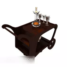 European Traditional Dining Trolley 3d model