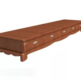European Traditional Solid Wood Tv Cabinet 3d model