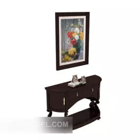 European Traditional Solid Wood Cabinet 3d model