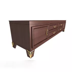 European Vintage Traditional Tv Cabinet 3d model