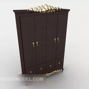 European Two-door Wardrobe 3d model