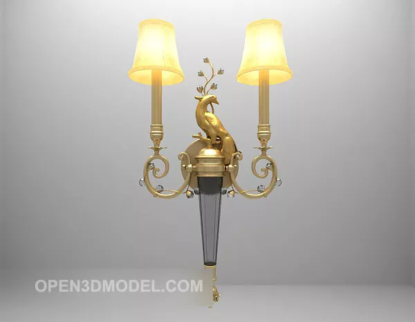 European Classic Brass Wall Lamp 3d model European Classic Brass Wall Lamp 3d model