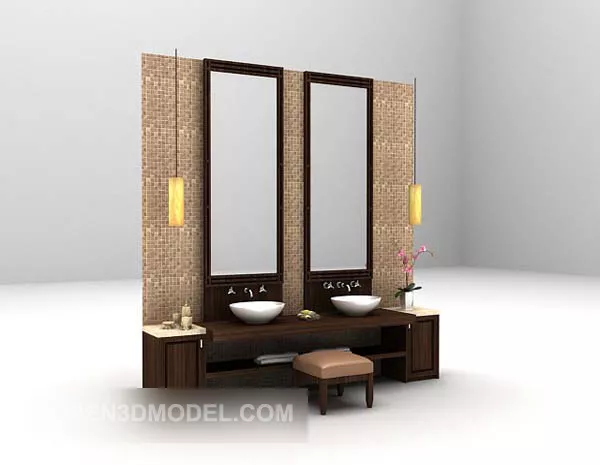Mirror Camelia Art Frame 3d model
