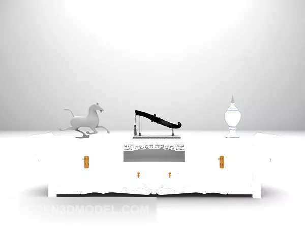 European Luxury White Tv Cabinet 3d model European Luxury White Tv Cabinet 3d model
