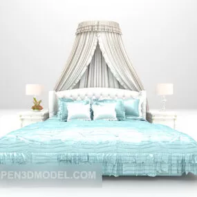 European White Bed 3d model