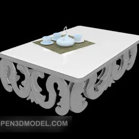 European White Coffee Table 3d model