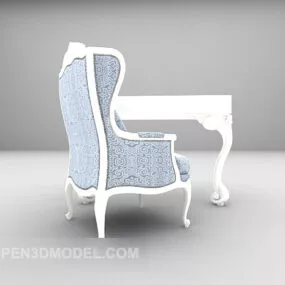 European Classic White Desk 3d model