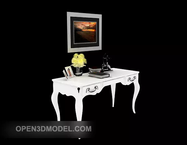 European White Entrance Console Table 3d model European White Entrance Console Table 3d model