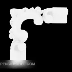 European White Lace Small Component 3d model