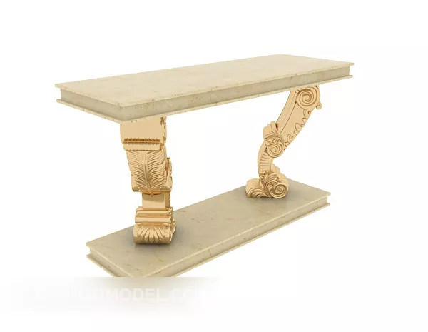European White Style Side Table 3d model European White Style Side Table 3d model