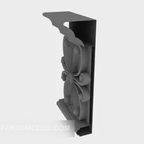 European Carving Wall Corner Component 3d model
