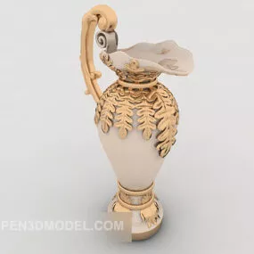 European Wine Pot Decoration 3d model