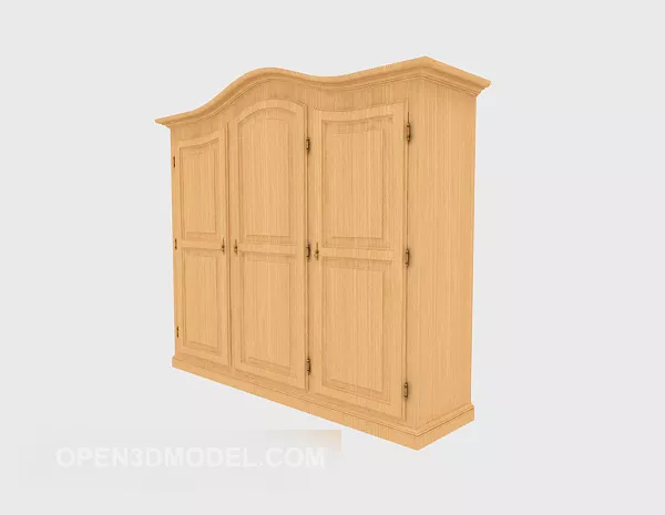 Kidroom Wardrobe With Curved Decorative Door 3d model