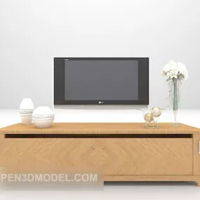 European Home Wooden Tv Cabinet 3d model