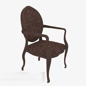 European Wooden Armchair Vintage Style 3d model