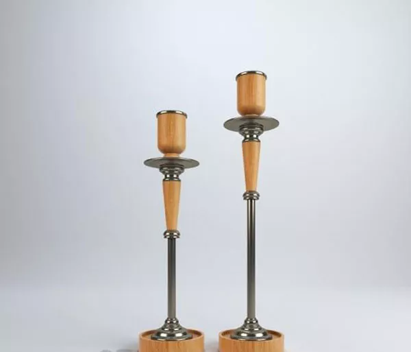 Candlestick Light With Angel Sculpture 3d model