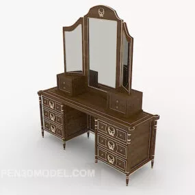 European Wooden Dressing Table 3d model