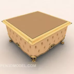 European Yellow Coffee Table 3d model