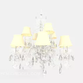 European Yellow Crystal Chandelier 3d model