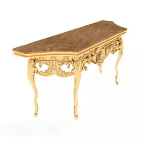 European Yellow Delicate Side Table 3d model