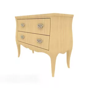 European Yellow Solid Wood Cabinet 3d model