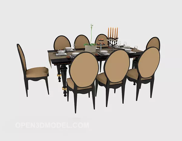 Exquisite American Table Furniture 3d model Exquisite American Table Furniture 3d model