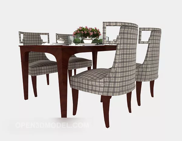 Exquisite American Style Dining Table 3d model Exquisite American Style Dining Table 3d model