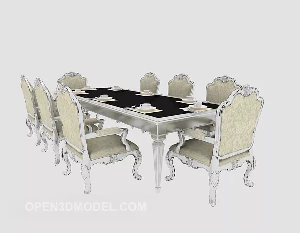 Exquisite European Table Furniture 3d model Exquisite European Table Furniture 3d model