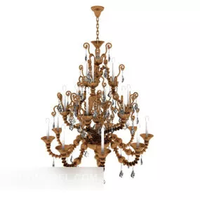 Exquisite Hall European Chandelier 3d model