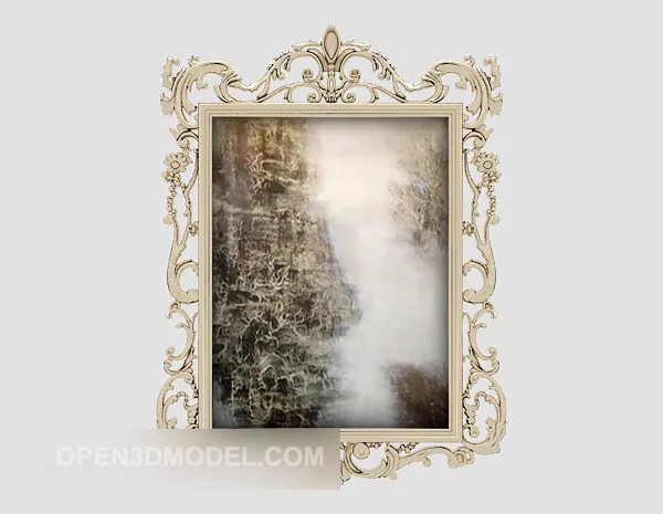 Three Photo Frame Landscape In Black White Color 3d model