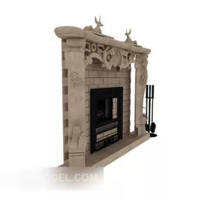 Exquisite European Fireplace 3d model
