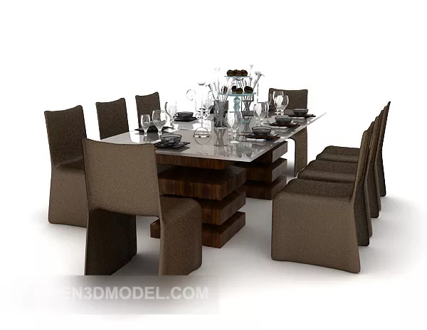 Exquisite European Vintage Home Dining Table 3d model Exquisite European Vintage Home Dining Table 3d model