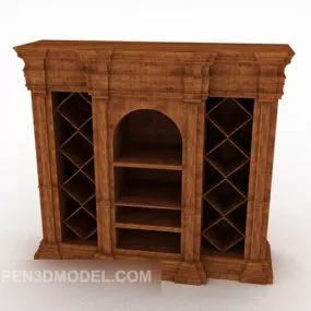 Exquisite European Home Wine Cabinet 3d model