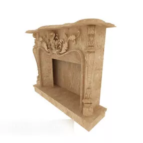 Exquisite European Vintage Style Fireplace 3d model
