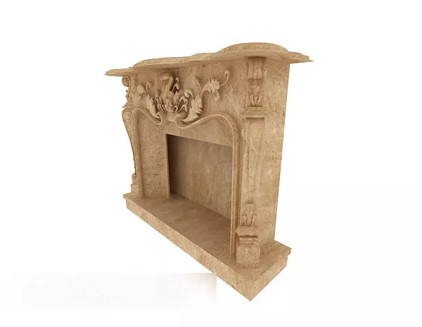 Wooden Fireplace Mantel 3d model