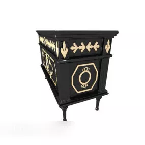 Exquisite European Vintage Style Side Cabinet 3d model