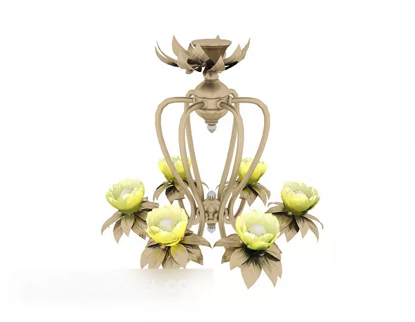 Exquisite Lotus Chandelier 3d model Exquisite Lotus Chandelier 3d model