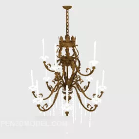 Exquisite Dark European Chandelier 3d model