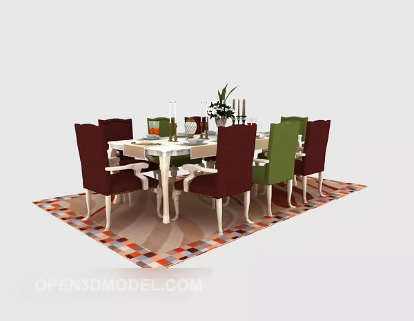 Exquisite Family Table 3d model Exquisite Family Table 3d model