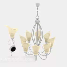 Exquisite Minimalist European Chandelier 3d model