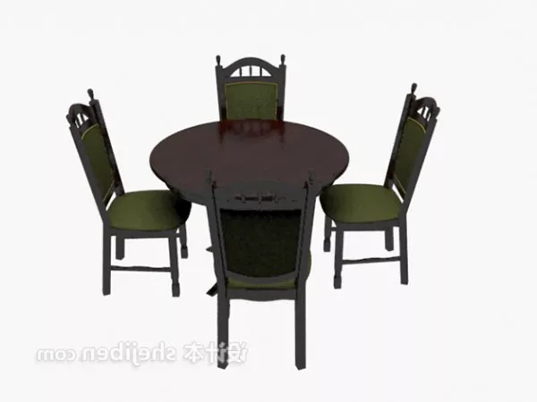 Exquisite Retro Chairs Table Furniture 3d model Exquisite Retro Chairs Table Furniture 3d model
