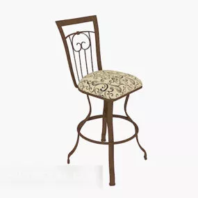 Exquisite Solid Wood Bar Chair 3d model